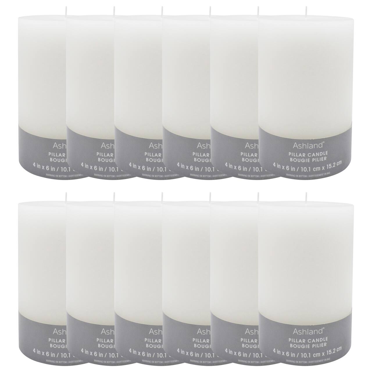 12 Pack: 4" x 6" White Pillar Candle by Ashland®